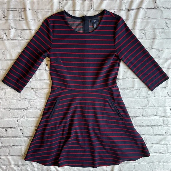 GAP | Dresses | Gap Nautical Striped Preppy Fit Flare Dress Medium |  Poshmark